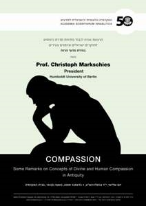 Guest Lecture by Prof. Christoph Markschies<BR>President, Humboldt University of Berlin