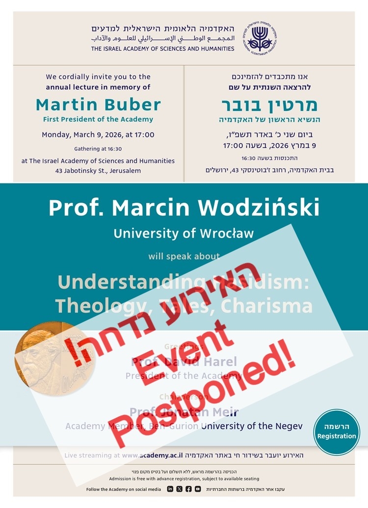 The Annual Lecture in Memory of Martin Buber - Understanding Hasidism: Theology, Tales, Charisma | Prof. Marcin Wodziński